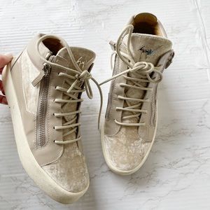 Giuseppe Zanotti Kriss Crushed Velvet Mid Sneaker High Top